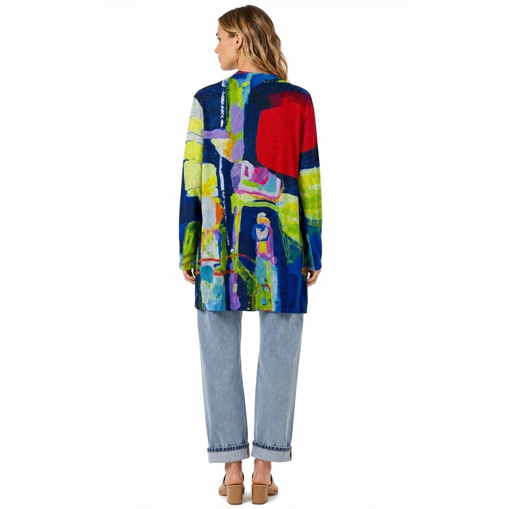 Claire Desjardins Art To Wear Cardigan Womens Size L Modern Abstract Eclectic